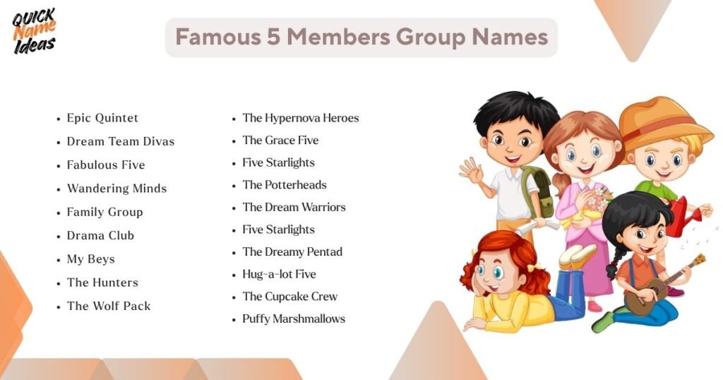 Famous 5 Members Group Names