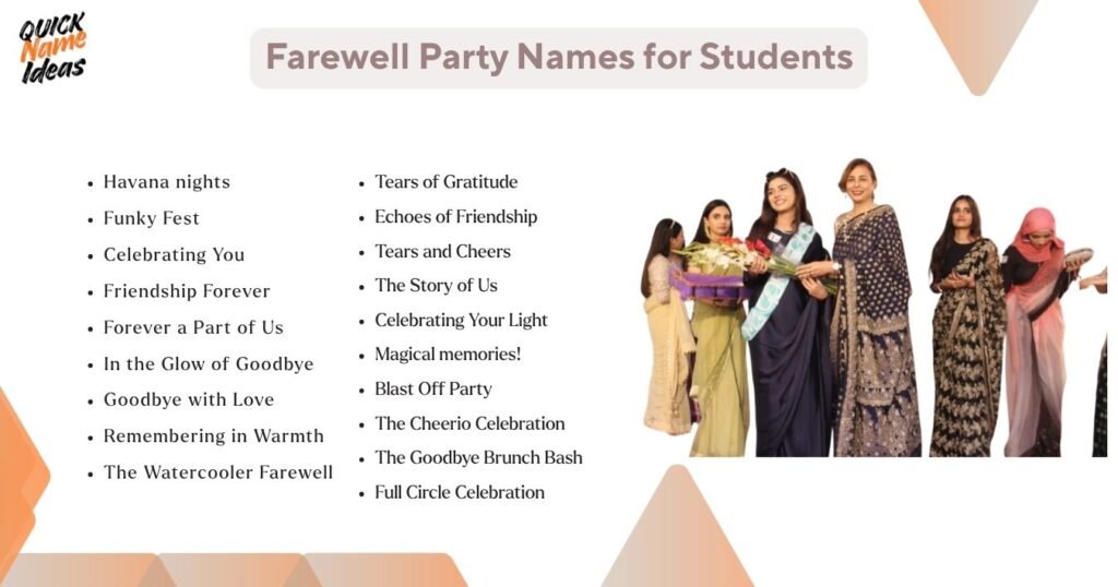 Farewell Party Names for students