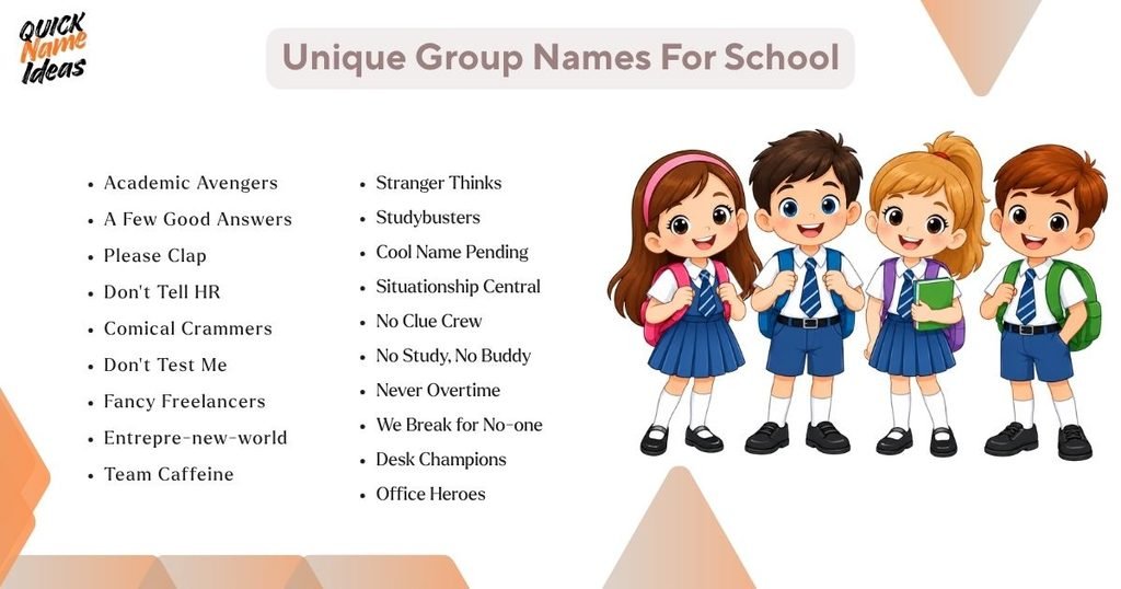Unique Group Names For School